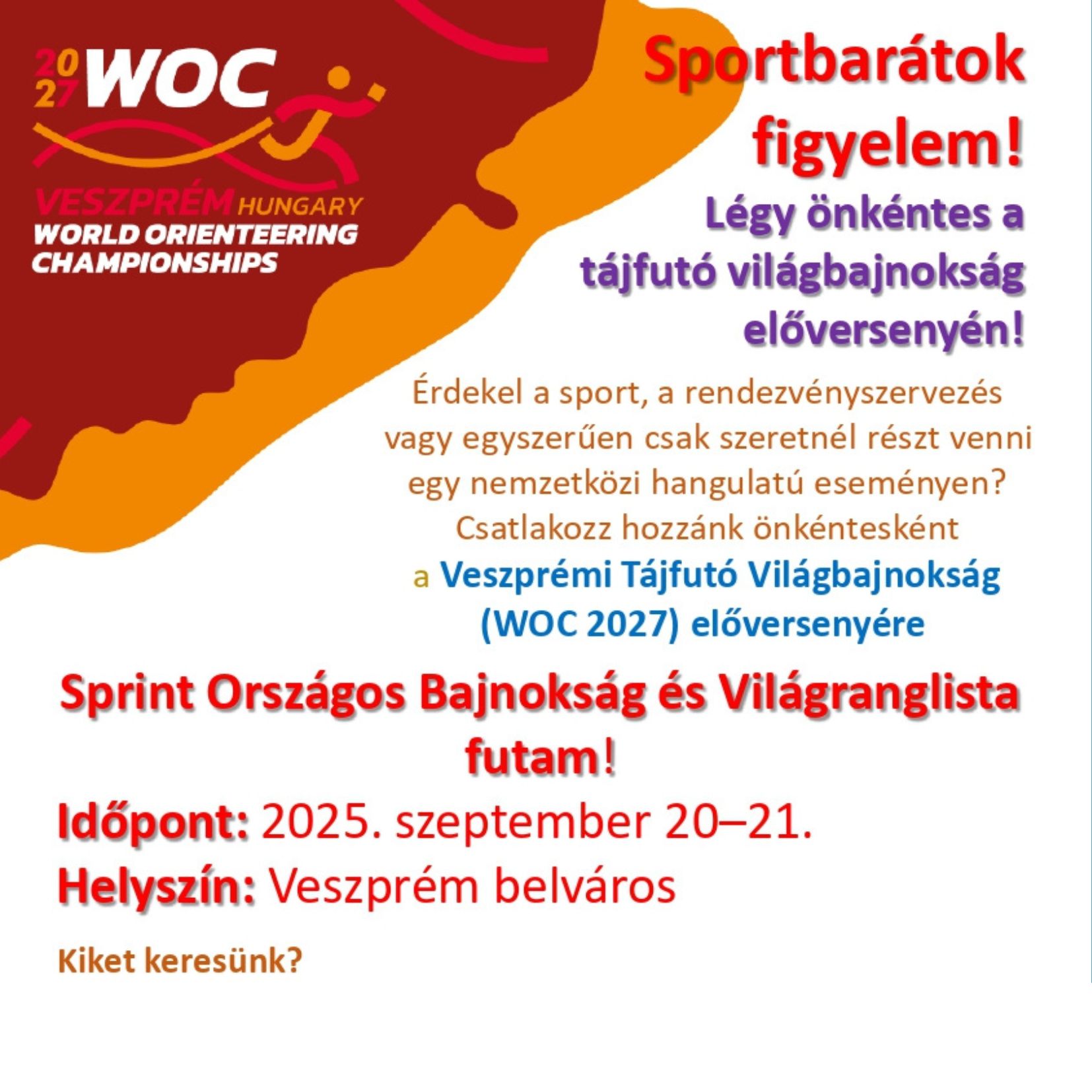 Légy önkéntes a tájfutó világbajnokság előversenyén!