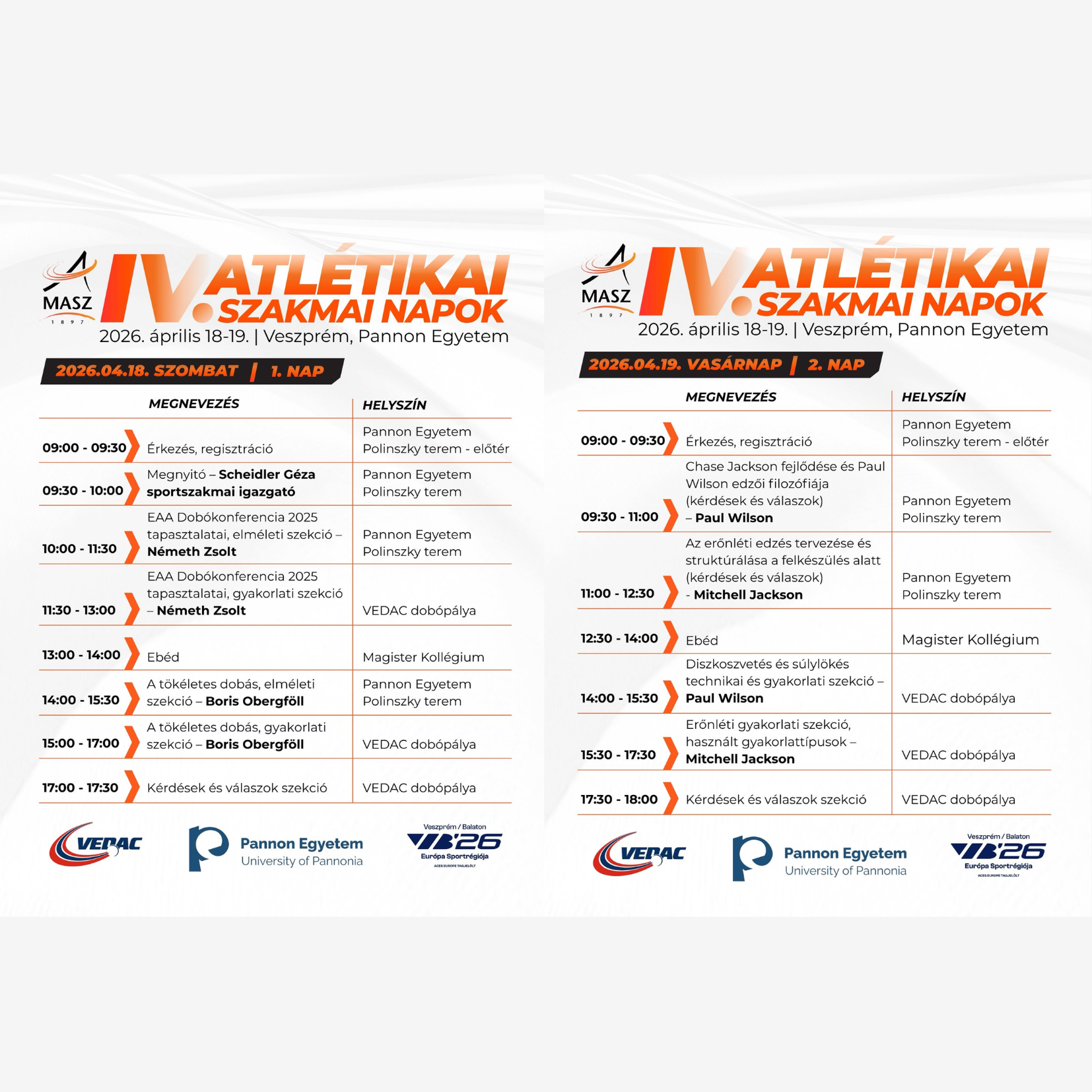 IV. Atlétikai Szakmai Napok